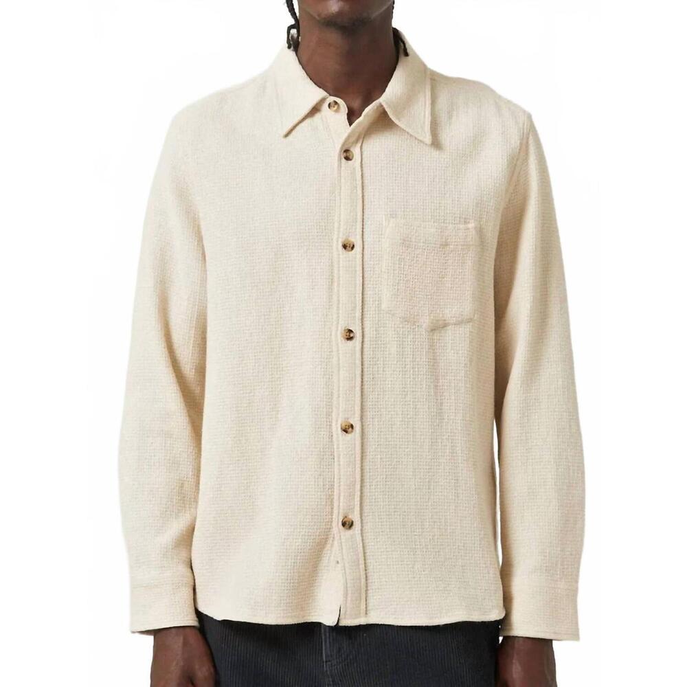 NEW CORRIDOR waffle long sleeve shirt in natural